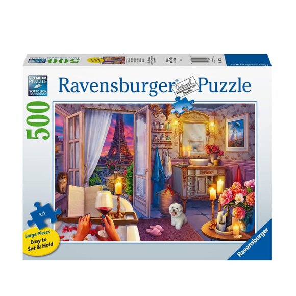New sealed Ravensburger 500 pcs Large Format Puzzle- Cozy Bathroom - Picture 1 of 12
